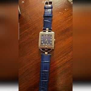 Isaac Mizrahi blue leather watch